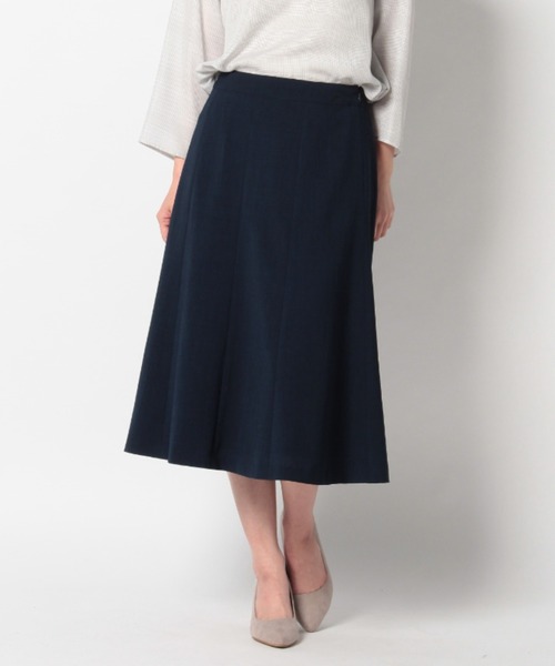 fleur by mint breeze(フルールバイミントブリーズ)の「【M~5L】裾フレア スカート(スカート・レディース・ネイビー/サックスブルー/イエロー・5L/L/3L/LL/M/4L)」の2枚目の写真