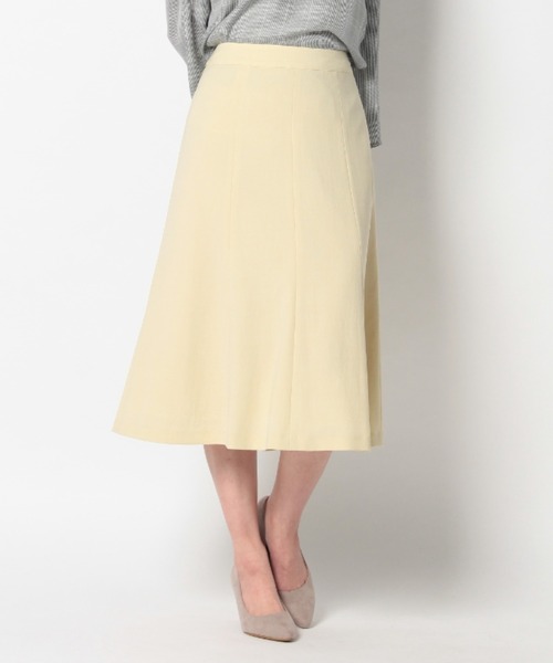 fleur by mint breeze(フルールバイミントブリーズ)の「【M~5L】裾フレア スカート(スカート・レディース・ネイビー/サックスブルー/イエロー・5L/L/3L/LL/M/4L)」の1枚目の写真