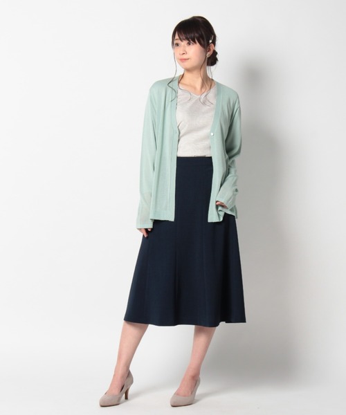 fleur by mint breeze(フルールバイミントブリーズ)の「【M~5L】裾フレア スカート(スカート・レディース・ネイビー/サックスブルー/イエロー・5L/L/3L/LL/M/4L)」の6枚目の写真