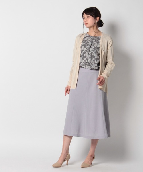 fleur by mint breeze(フルールバイミントブリーズ)の「【M~5L】裾フレア スカート(スカート・レディース・ネイビー/サックスブルー/イエロー・5L/L/3L/LL/M/4L)」の7枚目の写真