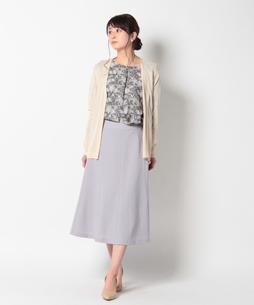 fleur by mint breeze(フルールバイミントブリーズ)の「【M~5L】裾フレア スカート(スカート・レディース・ネイビー/サックスブルー/イエロー・5L/L/3L/LL/M/4L)」の8枚目の写真