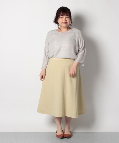 fleur by mint breeze(フルールバイミントブリーズ)の「【M~5L】裾フレア スカート(スカート・レディース・ネイビー/サックスブルー/イエロー・5L/L/3L/LL/M/4L)」の13枚目の写真