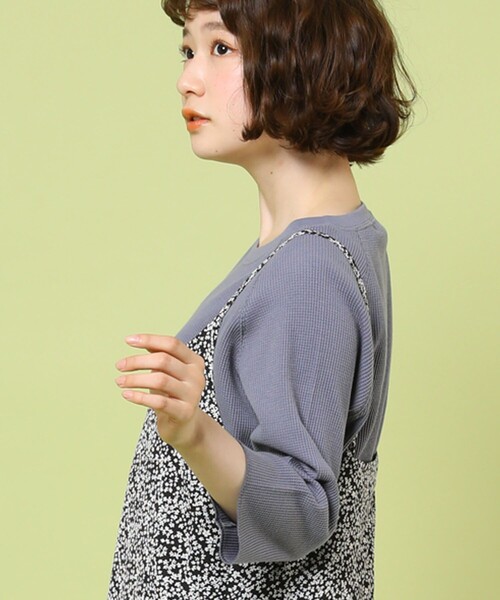 FREAK'S STORE(フリークスストア)の「ワッフル5分袖プルオーバー(Tシャツ/カットソー・レディース・ブラック/その他/ブルーグリーン/ブルー/オフホワイト・フリ-)」の18枚目の写真