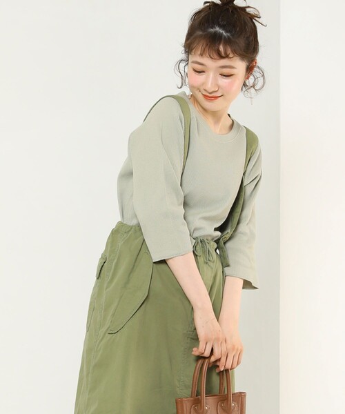 FREAK'S STORE(フリークスストア)の「ワッフル5分袖プルオーバー(Tシャツ/カットソー・レディース・ブラック/その他/ブルーグリーン/ブルー/オフホワイト・フリ-)」の4枚目の写真