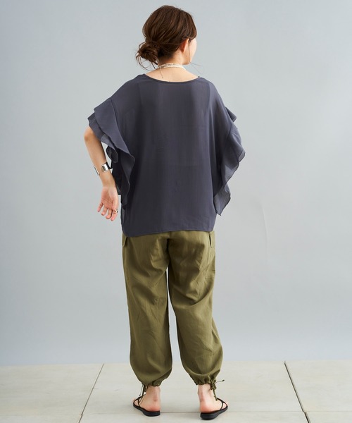 DouDou（ドゥドゥ）の「テンセル混カーゴパンツ（その他パンツ・レディース・カーキ/オフホワイト・FREE）」の10枚目の写真