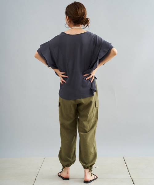 DouDou（ドゥドゥ）の「テンセル混カーゴパンツ（その他パンツ・レディース・カーキ/オフホワイト・FREE）」の18枚目の写真