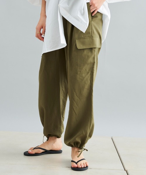 DouDou（ドゥドゥ）の「テンセル混カーゴパンツ（その他パンツ・レディース・カーキ/オフホワイト・FREE）」の16枚目の写真