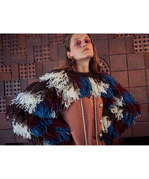 PAMEO POSE（パメオポーズ）の「Camouflage Sleeve（ニット/セーター・レディース・ブラック/マルチ・FREE）」の9枚目の写真