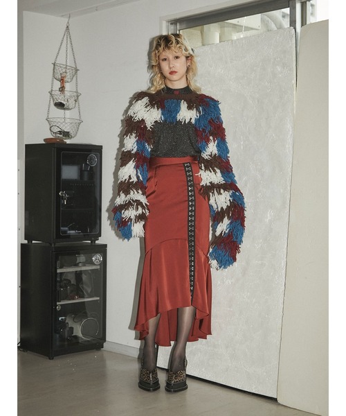 PAMEO POSE（パメオポーズ）の「Camouflage Sleeve（ニット/セーター・レディース・ブラック/マルチ・FREE）」の18枚目の写真