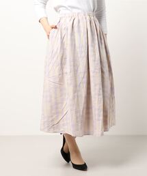 Samansa Mos2 | ランダムギンガムフレアスカート(スカート)