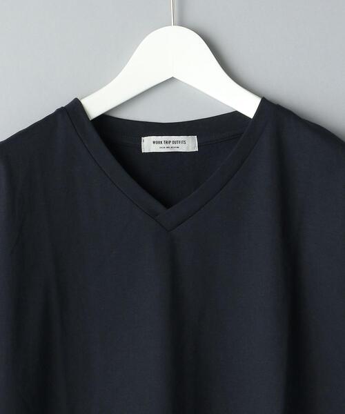 WORK TRIP OUTFITS GREEN LABEL RELAXING（ワークトリップアウトフィッツグリーンレーベル リラクシング）の「＜ 機能 / 汗染み防止・抗菌 ＞ WTO A/S クリーン Vネック カットソー Tシャツ（Tシャツ/カットソー・メンズ・グレー/ライトブルー/ネイビー/ホワイト・LARGE/SMALL/MEDIUM/X-LARGE）」の7枚目の写真