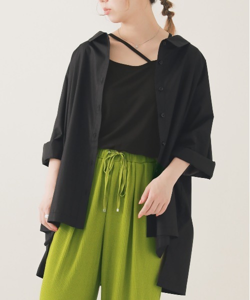 n'OrLABEL（ノアールレーベル）の「【廃盤】『配色バックレースドルマンシャツ』（シャツ/ブラウス・レディース・ブラック/オフホワイト/カーキ・FREE）」の3枚目の写真