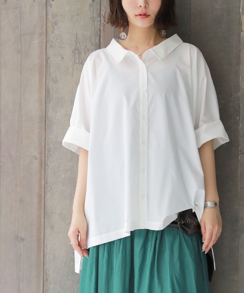 n'OrLABEL（ノアールレーベル）の「【廃盤】『配色バックレースドルマンシャツ』（シャツ/ブラウス・レディース・ブラック/オフホワイト/カーキ・FREE）」の4枚目の写真