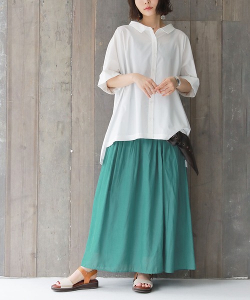 n'OrLABEL（ノアールレーベル）の「【廃盤】『配色バックレースドルマンシャツ』（シャツ/ブラウス・レディース・ブラック/オフホワイト/カーキ・FREE）」の5枚目の写真