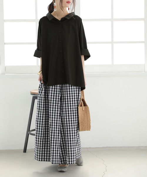 n'OrLABEL（ノアールレーベル）の「【廃盤】『配色バックレースドルマンシャツ』（シャツ/ブラウス・レディース・ブラック/オフホワイト/カーキ・FREE）」の14枚目の写真