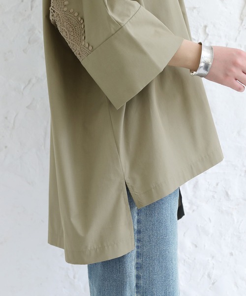 n'OrLABEL（ノアールレーベル）の「【廃盤】『配色バックレースドルマンシャツ』（シャツ/ブラウス・レディース・ブラック/オフホワイト/カーキ・FREE）」の18枚目の写真