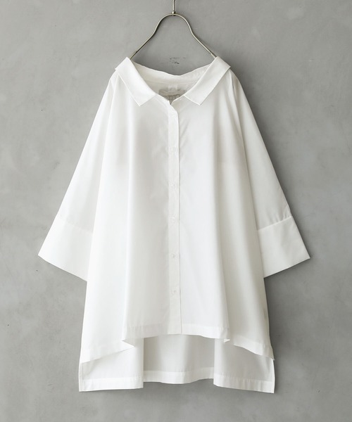 n'OrLABEL（ノアールレーベル）の「『配色バックレースドルマンシャツ』（シャツ/ブラウス・レディース・ブラック/オフホワイト/カーキ・FREE）」の8枚目の写真