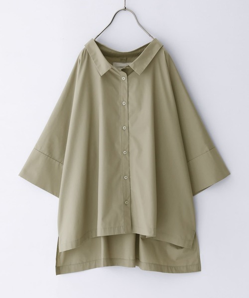 n'OrLABEL（ノアールレーベル）の「『配色バックレースドルマンシャツ』（シャツ/ブラウス・レディース・ブラック/オフホワイト/カーキ・FREE）」の12枚目の写真