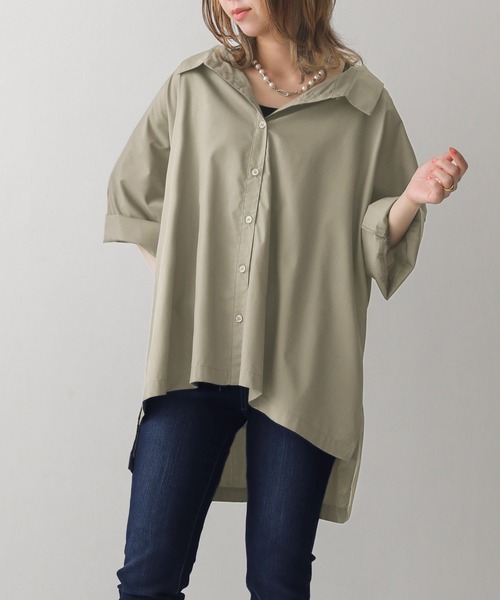 n'OrLABEL（ノアールレーベル）の「『配色バックレースドルマンシャツ』（シャツ/ブラウス・レディース・ブラック/オフホワイト/カーキ・FREE）」の19枚目の写真