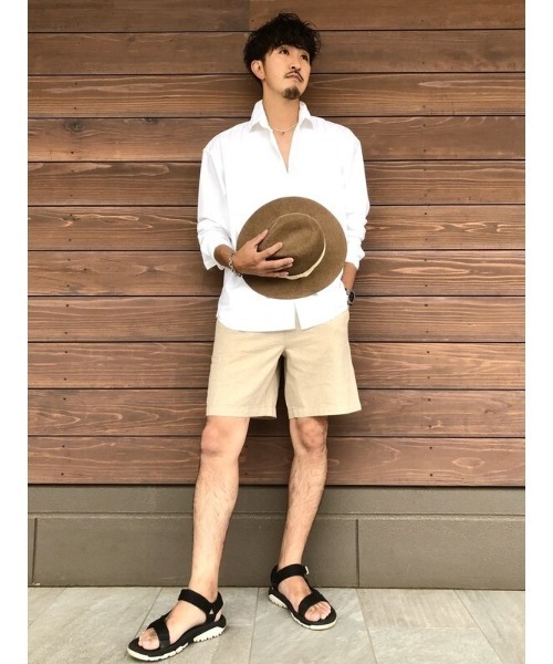 セール】リネンブレンド リラックスフィット ストレートレッグパンツ