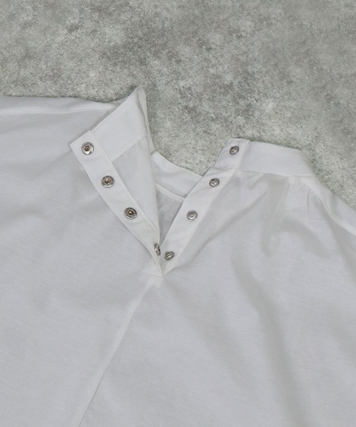 &g'aime（アンジェム）の「【&g'aime】リネンライクシアーギャザートップス（Tシャツ/カットソー・レディース・ホワイト/ブラック/カーキ・FREE）」の12枚目の写真