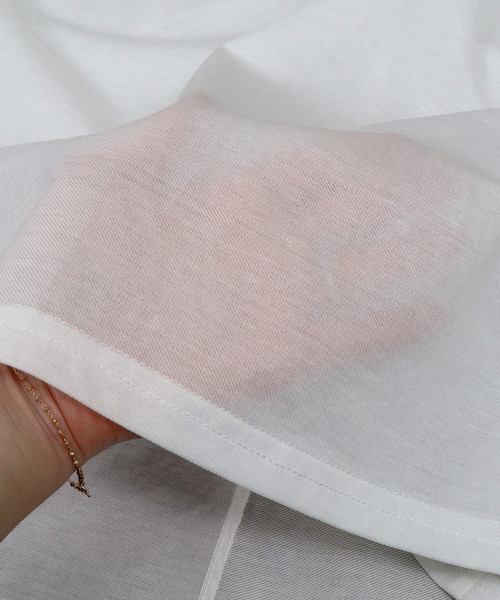 &g'aime（アンジェム）の「【&g'aime】リネンライクシアーギャザートップス（Tシャツ/カットソー・レディース・ホワイト/ブラック/カーキ・FREE）」の15枚目の写真