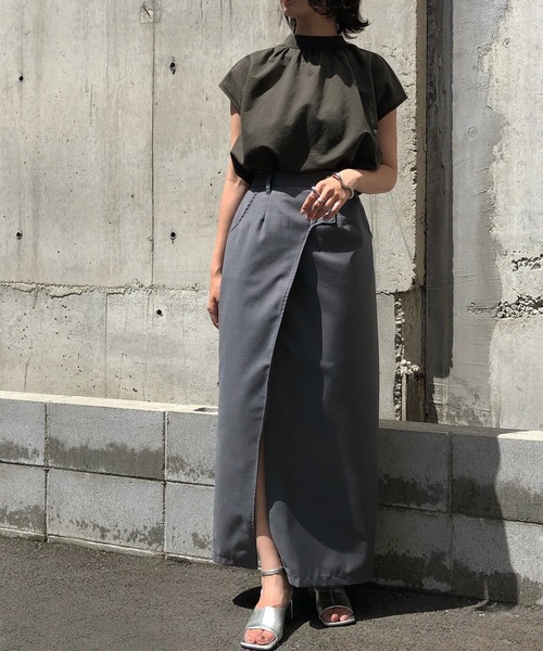 &g'aime（アンジェム）の「【&g'aime】リネンライクシアーギャザートップス（Tシャツ/カットソー・レディース・ホワイト/ブラック/カーキ・FREE）」の13枚目の写真