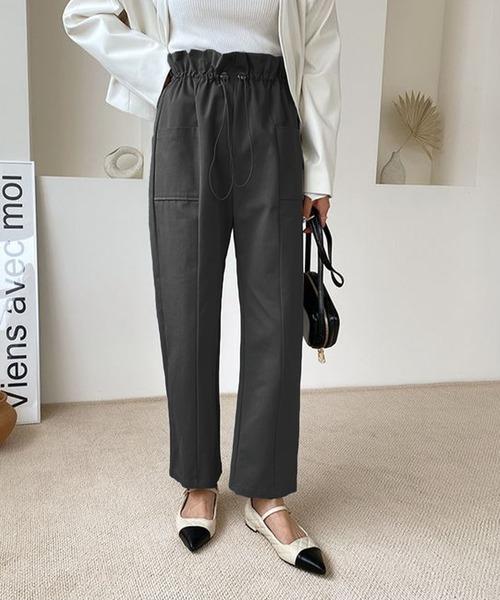me+em select(ミームセレクト)の「ギャザーフリルテーパードパンツ【数量限定販売】(その他パンツ・レディース・ブラック/ベージュ/グレー・FREE)」の15枚目の写真