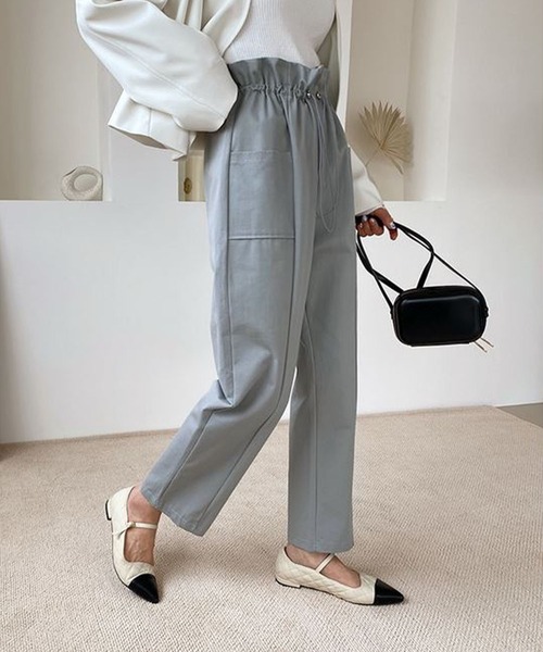 me+em select(ミームセレクト)の「ギャザーフリルテーパードパンツ【数量限定販売】(その他パンツ・レディース・ブラック/ベージュ/グレー・FREE)」の8枚目の写真