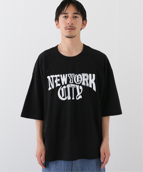 VOTE MAKE NEW CLOTHES（ボートメイクニュークローズ）の「【VOTE MAKE NEW CLOTHES / ヴォートメイク】別注 RANDOM FONT Tシャツ(NEW YORK)（Tシャツ/カットソー・メンズ・ホワイト/ブラック・LARGE/MEDIUM）」の10枚目の写真