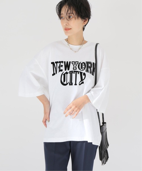VOTE MAKE NEW CLOTHES（ボートメイクニュークローズ）の「【VOTE MAKE NEW CLOTHES / ヴォートメイク】別注 RANDOM FONT Tシャツ(NEW YORK)（Tシャツ/カットソー・メンズ・ホワイト/ブラック・LARGE/MEDIUM）」の21枚目の写真