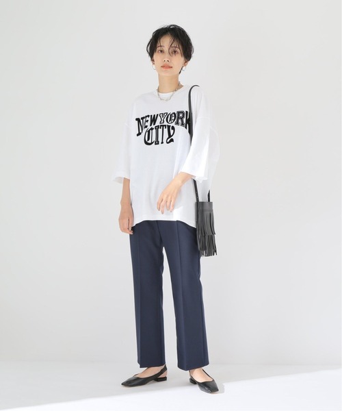 VOTE MAKE NEW CLOTHES（ボートメイクニュークローズ）の「【VOTE MAKE NEW CLOTHES / ヴォートメイク】別注 RANDOM FONT Tシャツ(NEW YORK)（Tシャツ/カットソー・メンズ・ホワイト/ブラック・LARGE/MEDIUM）」の22枚目の写真