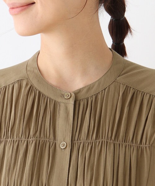 SHOO・LA・RUE（シューラルー）の「◆【M-3L】綿シフォンシャーリングワンピース（ワンピース・レディース・ブラック/ブラウン系/ホワイト系/ピンク系・03/05/04/02）」の8枚目の写真