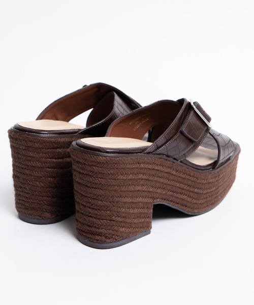 WEGO（ウィゴー）の「WEGO/クロスベルトジュートサンダル（サンダル・レディース・ブラック/ブラウン・MEDIUM/LARGE）」の6枚目の写真