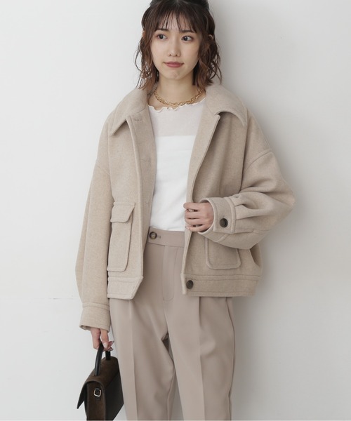 FREE'S MART(フリーズマート)の「【Sシリーズ対応】◆TRメルトンドロップルーズブルゾン(ブルゾン・レディース・ベージュ/ブラウン/グリーン・SMALL/MEDIUM)」の14枚目の写真