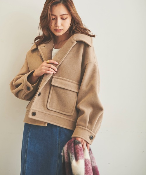 FREE'S MART(フリーズマート)の「【Sシリーズ対応】◆TRメルトンドロップルーズブルゾン(ブルゾン・レディース・ベージュ/ブラウン/グリーン・SMALL/MEDIUM)」の13枚目の写真