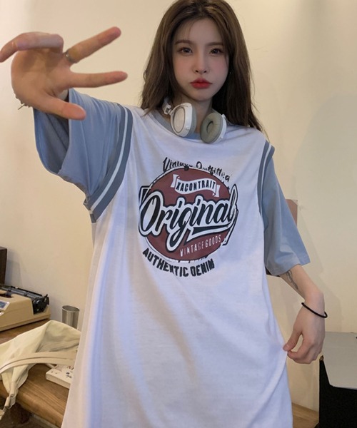 meJane(ミージェーン)の「OriginalサークルプリントバスケタンクトップドッキングTシャツ【ZOZOTOWN限定】(Tシャツ/カットソー・レディース・ホワイト/ブラック・FREE)」の2枚目の写真
