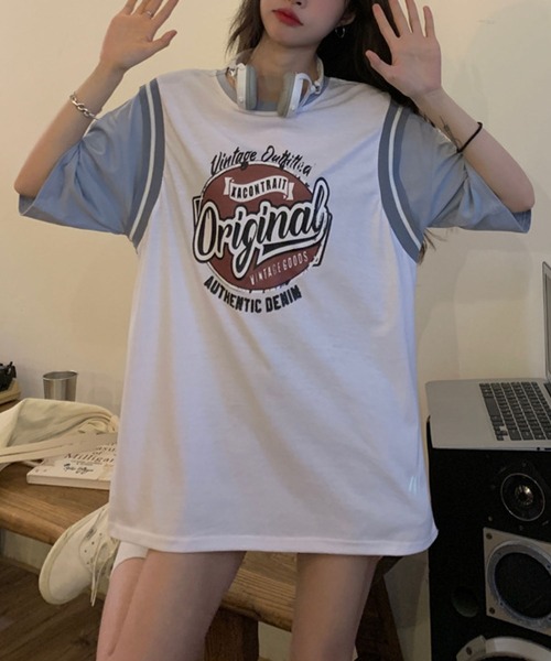 meJane(ミージェーン)の「OriginalサークルプリントバスケタンクトップドッキングTシャツ【ZOZOTOWN限定】(Tシャツ/カットソー・レディース・ホワイト/ブラック・FREE)」の9枚目の写真