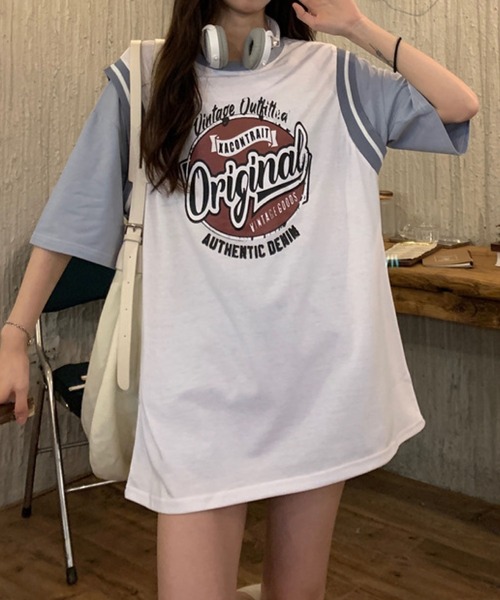 meJane(ミージェーン)の「OriginalサークルプリントバスケタンクトップドッキングTシャツ【ZOZOTOWN限定】(Tシャツ/カットソー・レディース・ホワイト/ブラック・FREE)」の5枚目の写真