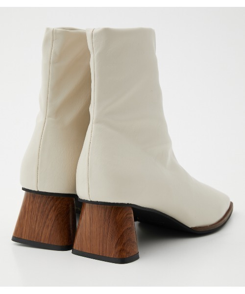 crie conforto（クリーコンフォルト）の「ウッドヒールショートブーツ（ブーツ・レディース・アイボリー/カーキ/ブラック・MEDIUM/SMALL/LARGE）」の16枚目の写真