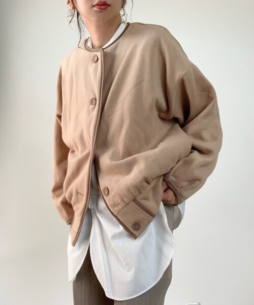 ZOZOMARKET（ゾゾマーケット）の「【maiko×ZOZO】パイピングスウェットカーディガン（カーディガン/ボレロ・レディース・ブラック/ライトベージュ/ダークベージュ・FREE）」の19枚目の写真