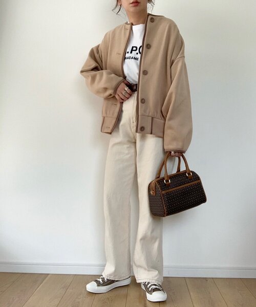 ZOZOMARKET（ゾゾマーケット）の「【maiko×ZOZO】パイピングスウェットカーディガン（カーディガン/ボレロ・レディース・ブラック/ライトベージュ/ダークベージュ・FREE）」の16枚目の写真