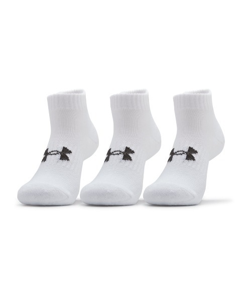 UNDER ARMOUR(アンダーアーマー)の「UAコア ローカット ソックス (3足セット)(トレーニング/メンズ/レディース)(ソックス/靴下・レディース・ホワイト/ブラック・M/L)」の1枚目の写真