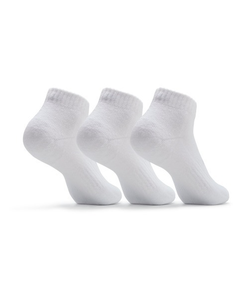 UNDER ARMOUR(アンダーアーマー)の「UAコア ローカット ソックス (3足セット)(トレーニング/メンズ/レディース)(ソックス/靴下・レディース・ホワイト/ブラック・M/L)」の5枚目の写真
