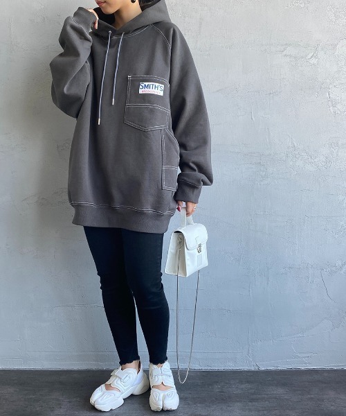 SMITH'S（スミス）の「【Begin 12月号掲載】[SMITH'S/スミス] 別注ペインタースウェットパーカー（パーカー・レディース・グレー/ナチュラル/スミクロ・S/M/L）」の11枚目の写真