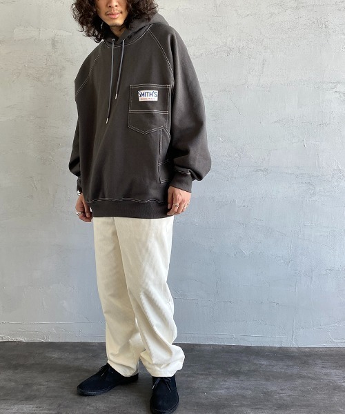 SMITH'S（スミス）の「【Begin 12月号掲載】[SMITH'S/スミス] 別注ペインタースウェットパーカー（パーカー・レディース・グレー/ナチュラル/スミクロ・S/M/L）」の5枚目の写真