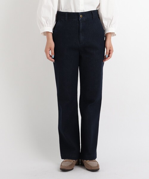 grove（グローブ）の「◆【S-LL】ストレッチデニムフレアーワイドパンツ（デニムパンツ・レディース・ベージュ/ブルー/ネイビー・02/03/04/01）」の6枚目の写真