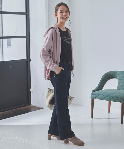 grove（グローブ）の「◆【S-LL】ストレッチデニムフレアーワイドパンツ（デニムパンツ・レディース・ベージュ/ブルー/ネイビー・02/03/04/01）」の13枚目の写真