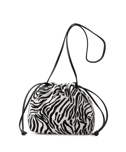 DRESKIP（ドレスキップ）の「◆アソート柄生地巾着ショルダー（ショルダーバッグ・レディース・ベージュ系4/ブラウン系6/ブラック系4/ブラック系7/ブラック系6・00）」の3枚目の写真