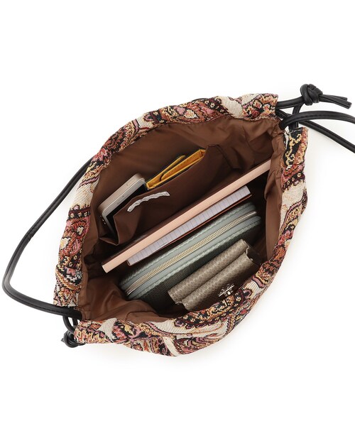 DRESKIP（ドレスキップ）の「◆アソート柄生地巾着ショルダー（ショルダーバッグ・レディース・ベージュ系4/ブラウン系6/ブラック系4/ブラック系7/ブラック系6・00）」の11枚目の写真
